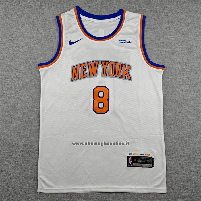 Maglia New York Knicks Og Anunoby No 8 Association 2025-26 Bianco
